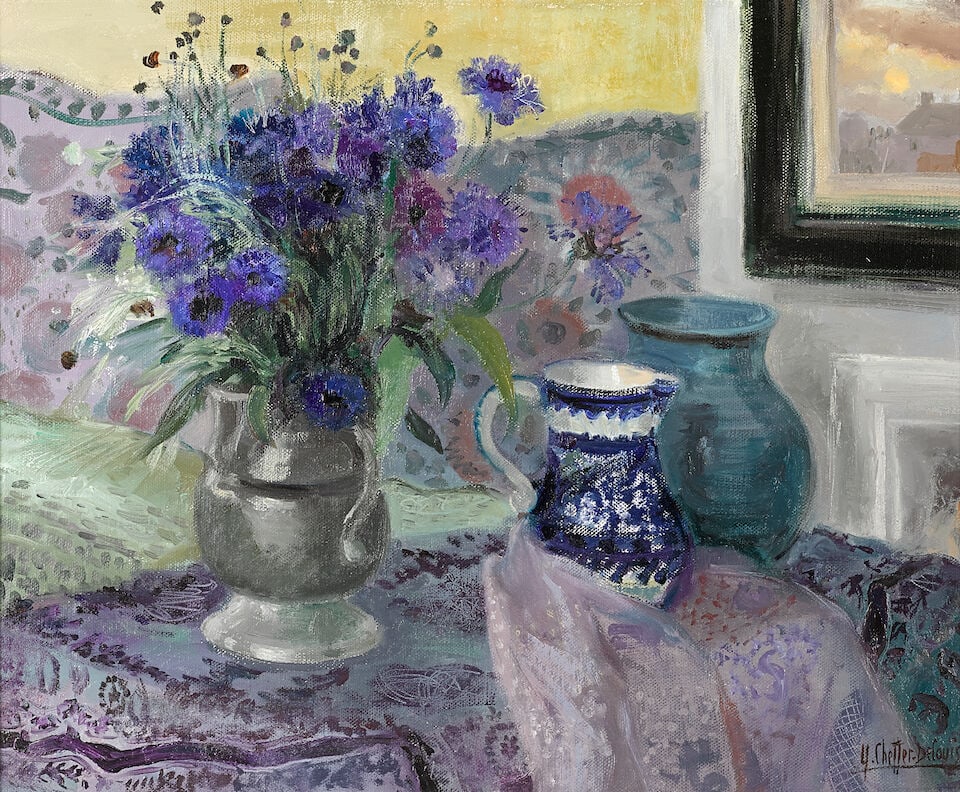 Yvonne Cheffer-Delouis (French, 20th century) Les bleuets 20 x 24in (50.8 x 61cm): Yvonne Cheffer-Delouis (French, 20th century) Les bleuets signed 'Y. Cheffer. Delouis' (lower right) oil on canvas 20 x 24in (50.8 x 61cm) Lot to be sold without reserve. This lot is subject to the