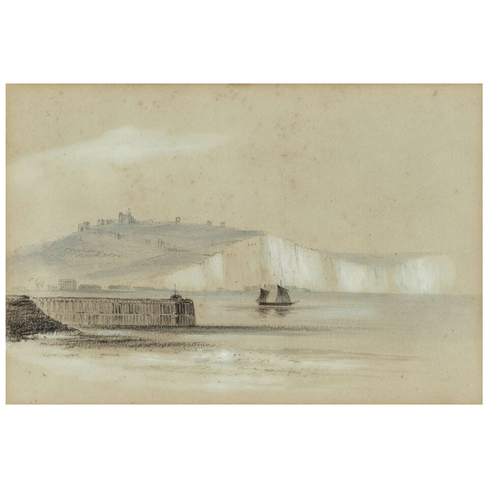 British School (19th century) The White Cliffs of Dover Viewed from the Strait of Dover sight 4 ... (1 of 3)