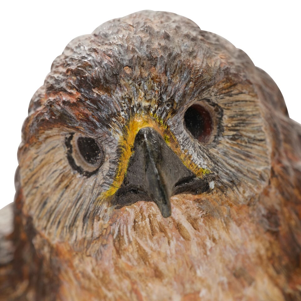 Chris Cape (born 20th Century) Cooper's Hawk 12 1/4 in. high affixed to a 3/4 in. high wood base - 3