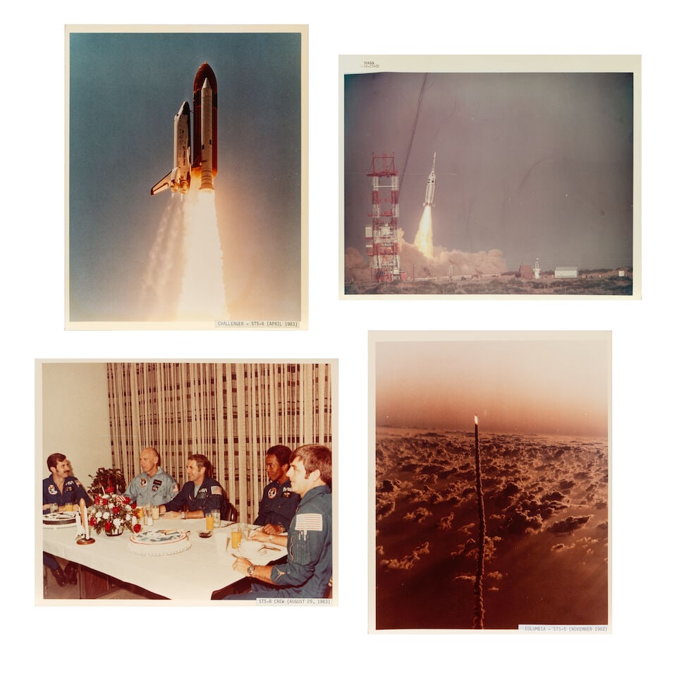 SPACE PHOTOGRAPHY. Photograph album, containing 29 photographs, most chromogenic prints, most 8 ...: SPACE PHOTOGRAPHY. Photograph album, containing 29 photographs, most chromogenic prints, most 8 x 10 inches, ca. mid-to-late 19th c. Containing various NASA blue number photographs and others in a