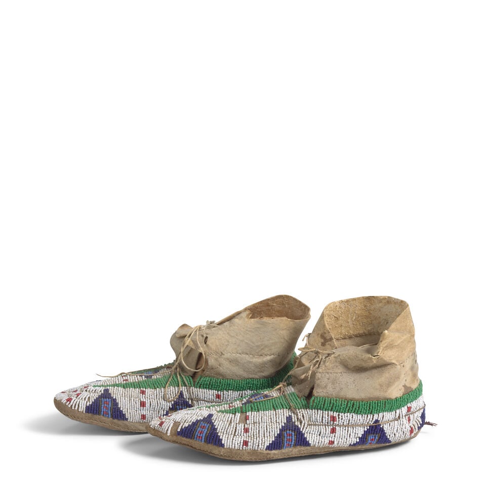 A pair of Plains beaded moccasins (1 of 2)