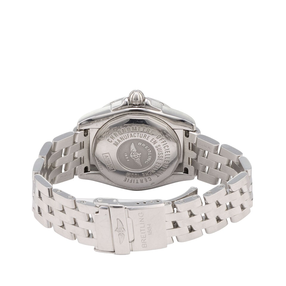 Breitling. A lady's stainless steel quartz calendar bracelet watch with Mother of Pearl dial Co... - 3