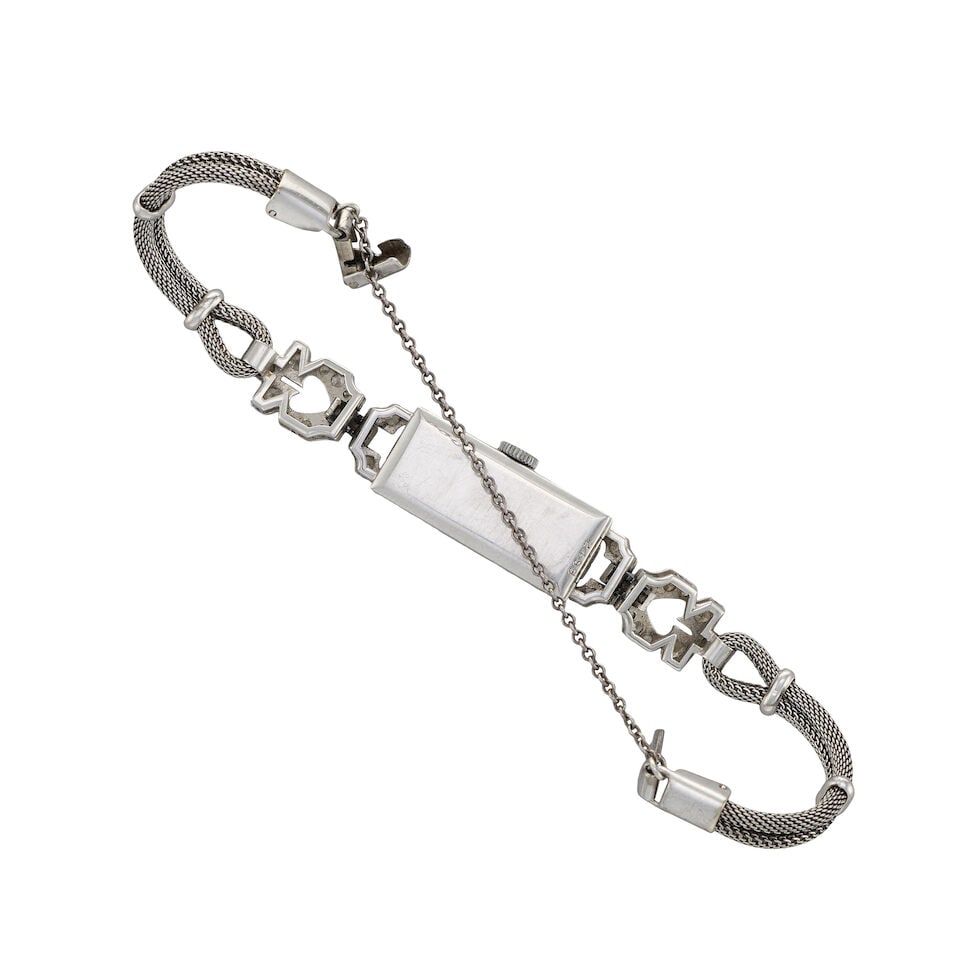 A lady's platinum and diamond set manual wind bracelet watch Circa 1920 - 3