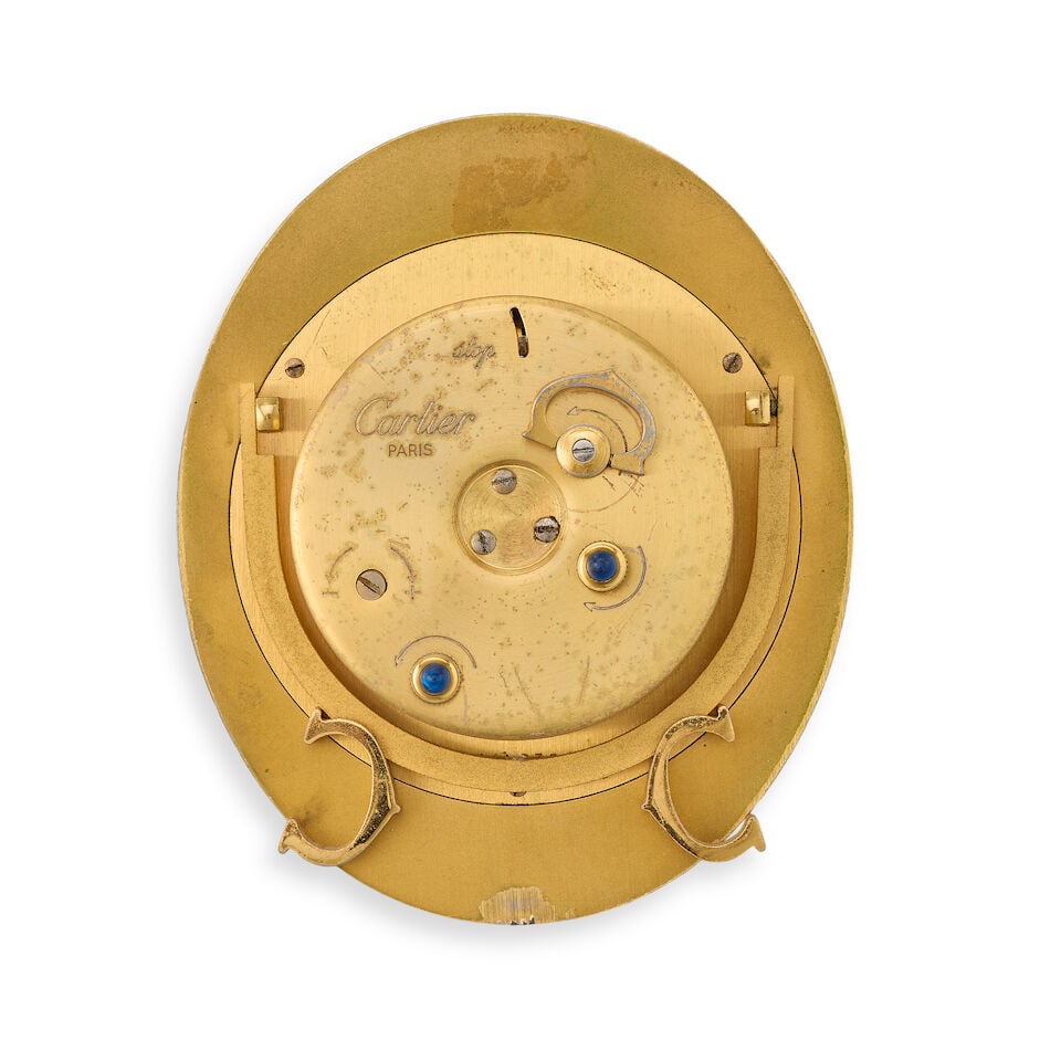 Cartier. A gilt brass desk clock with alarm Ref: 7511, Circa 1990 - 2