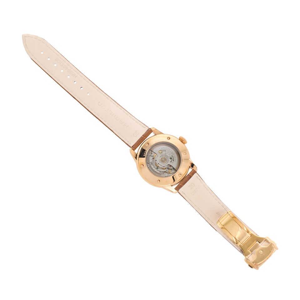Hamilton. A rose gold plated automatic calendar wristwatch American Classic Railroad , Ref: H40... - 3