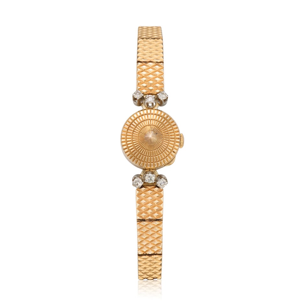 Lip. A lady's continental gold and diamond set manual wind bracelet watch with concealed dial Ci... - 4