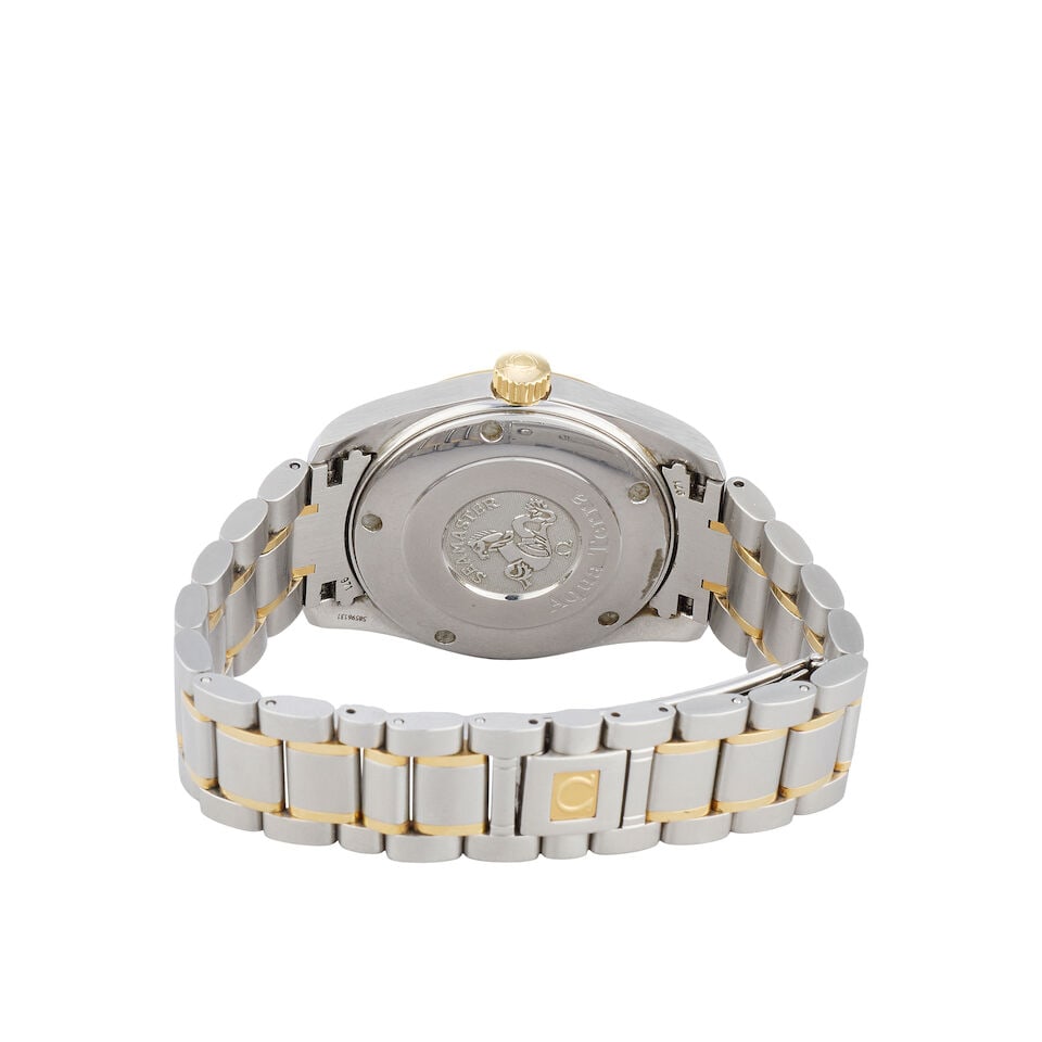Omega. A stainless steel and gold quartz calendar bracelet watch Seamaster Aqua Terra, Purchase... - 3