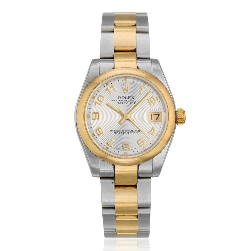 Rolex. A lady's stainless steel and gold automatic calendar bracelet watch Datejust, Ref: 17824... (1 of 3)