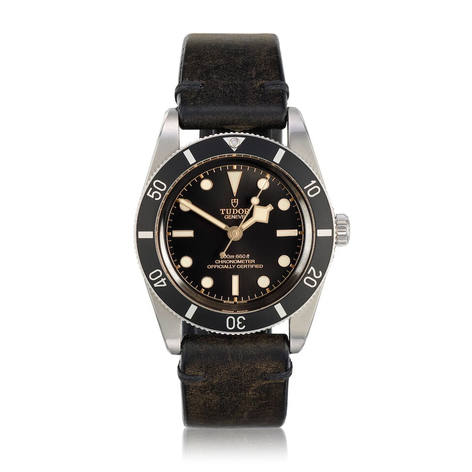 Tudor. A stainless steel automatic wristwatch Black Bay 54 , Ref: 79000, Purchased 26th August 2023: Tudor. A stainless steel automatic wristwatch Model: Black Bay 54 Reference: 79000 Date: Purchased 26th August 2023 Movement: 27-Jewel Cal.MT5400 automatic, No.T3152931C7 Dial: Black Case: Polish and