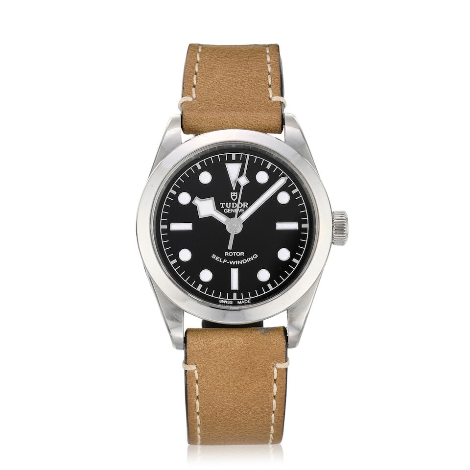 Tudor. A stainless steel automatic wristwatch Black Bay, Ref: 79500, Purchased 5th December 2016: Tudor. A stainless steel automatic wristwatch Model: Black Bay Reference: 79500 Date: Purchased 5th December 2016 Movement: 25-jewel ETA Cal.2824-2 automatic, No.V8ZS5 Dial: Black Case: Brushed and po