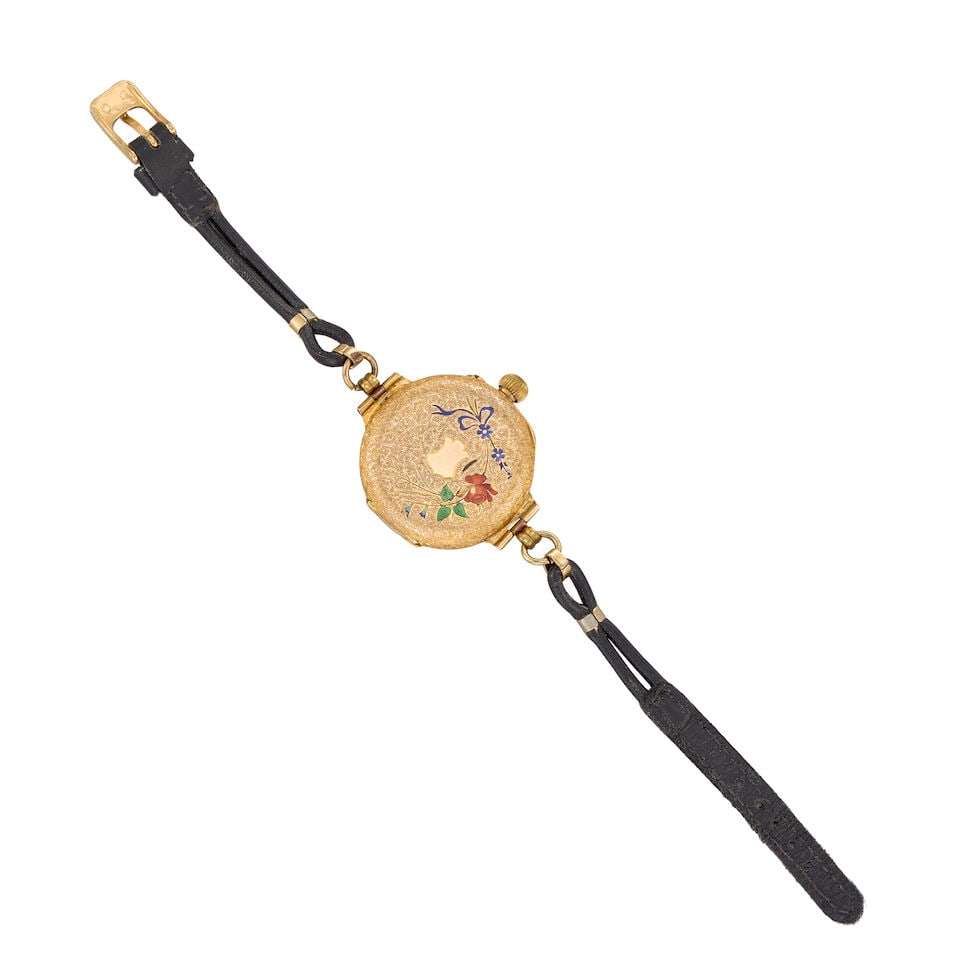 A 14K gold keyless wind open face converted pocket watch wristwatch Circa 1920 - 2