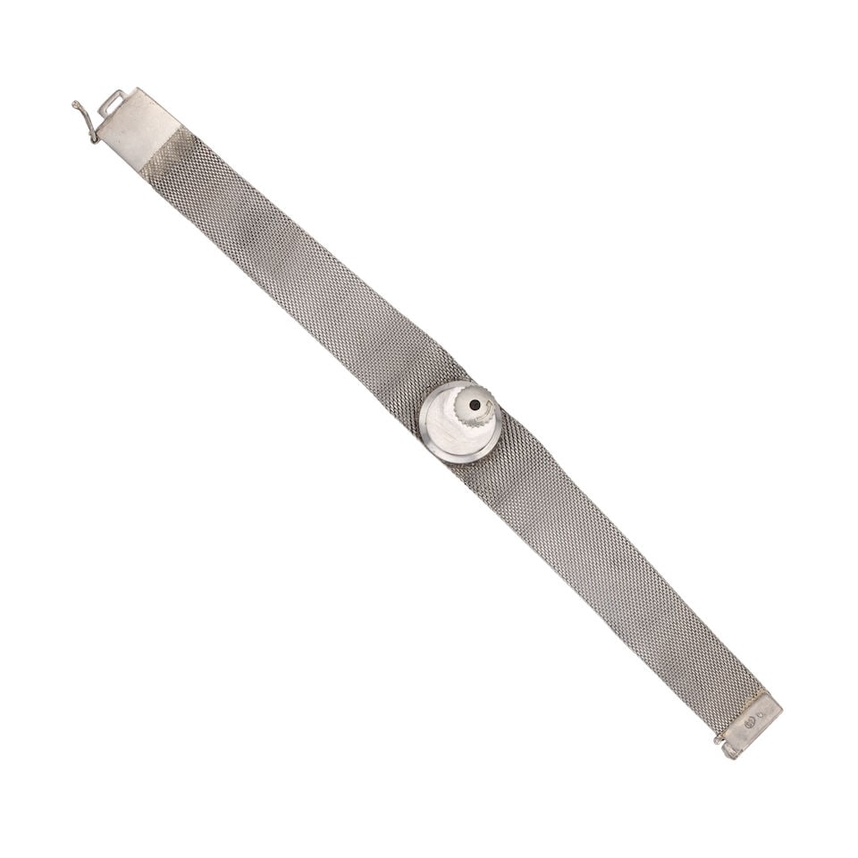 Universal Geneve. A lady's 18K white gold manual wind bracelet watch with continental gold brace... - 2