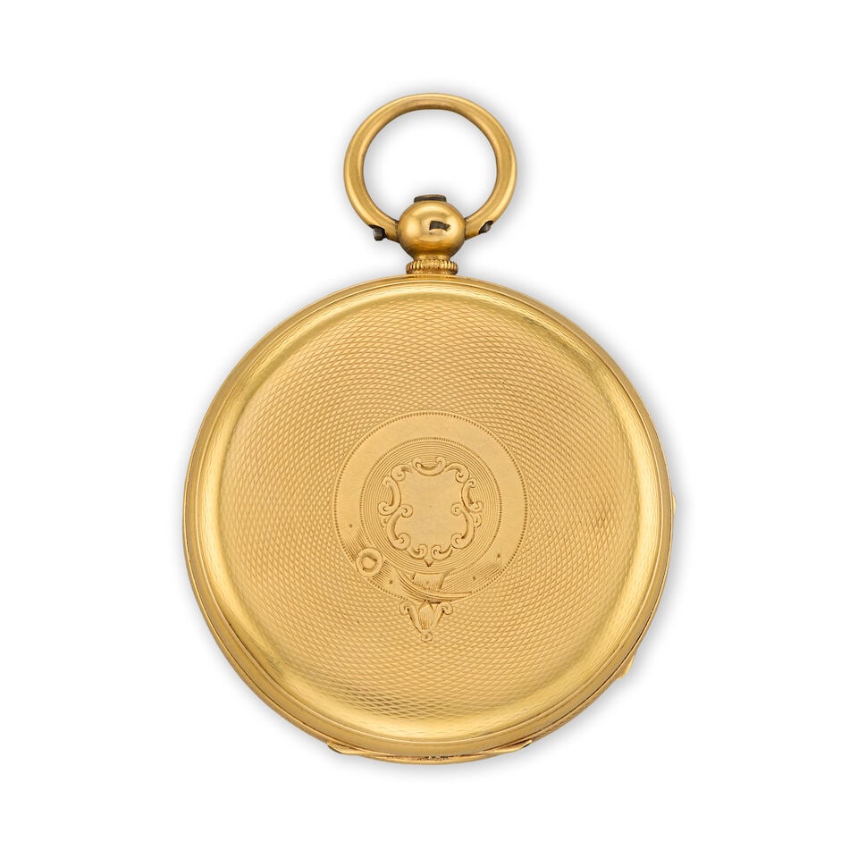 An 18K gold key wind open face pocket watch London Hallmark for 1870 - 2