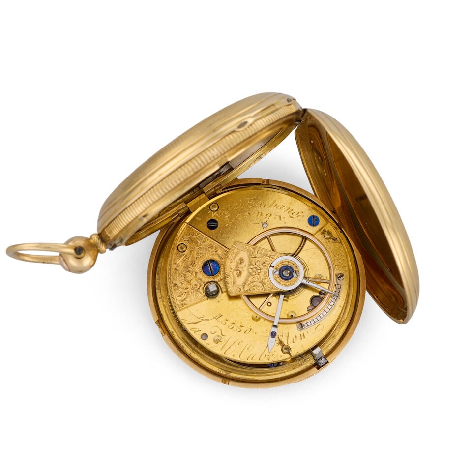 James McCabe, Royal Exchange, London. An 18K gold key wind full hunter pocket watch London Hallm... - 5