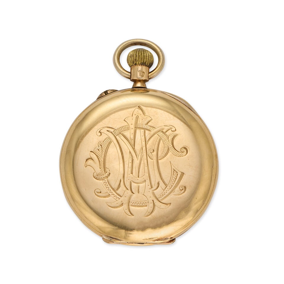 S Smith & Son, 9 Strand, London. An 18K gold keyless wind half hunter pocket watch London Hallma... - 3