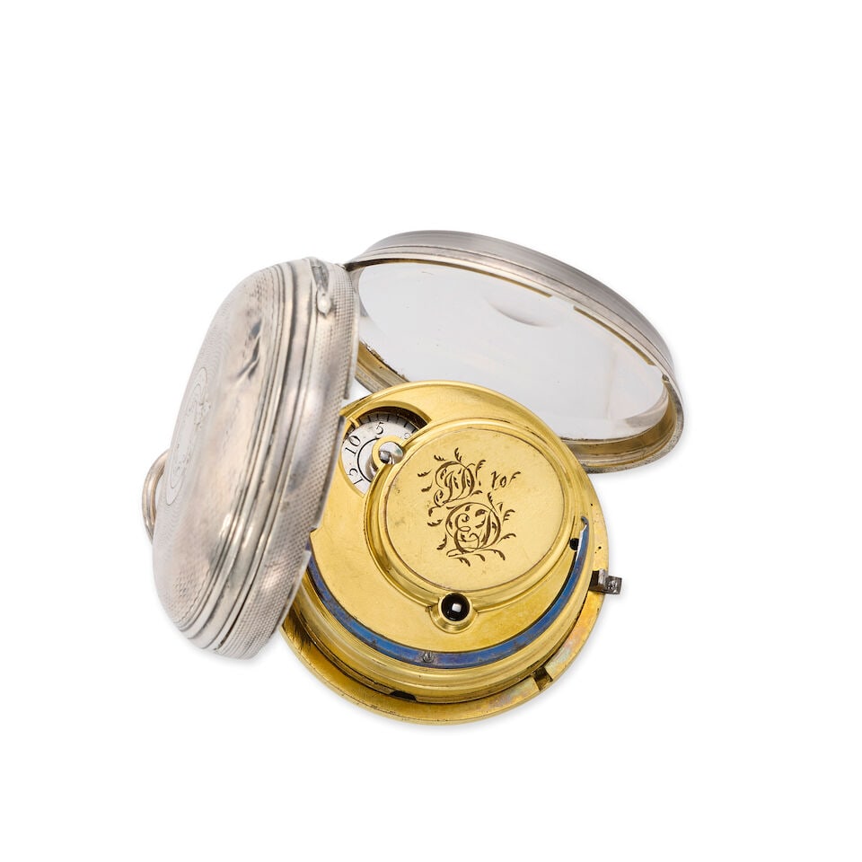 Mudge and Dutton. A silver open face key wind pocket watch London Hallmark for 1875 - 3