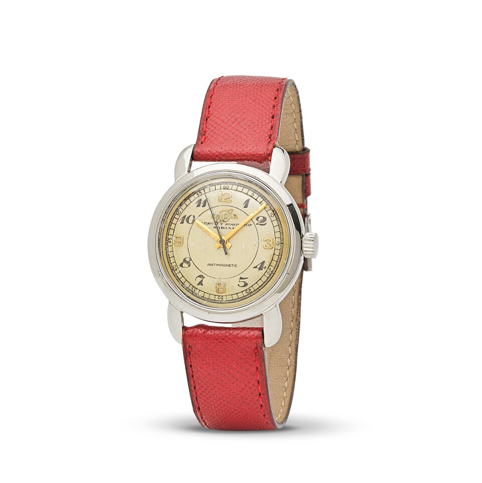 Enicar. A chrome plated manual wind wristwatch, retailed by Cuervo y Sobrinos Enicar. Montre bra...: Enicar. A chrome plated manual wind wristwatch, retailed by Cuervo y Sobrinos Enicar. Montre bracelet en plaqué chrome distribué par Cuervo y Sobrinos mouvement mécanique Date: Circa