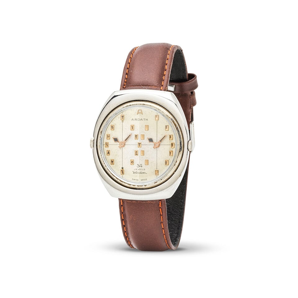 Ardath. A stainless steel and chromed metal manual wind dual dial wristwatch Ardath. Montre brac...: Ardath. A stainless steel and chromed metal manual wind dual dial wristwatch Ardath. Montre bracelet en métal chromé et acier à double cadran mouvement mécanique Date: Circa