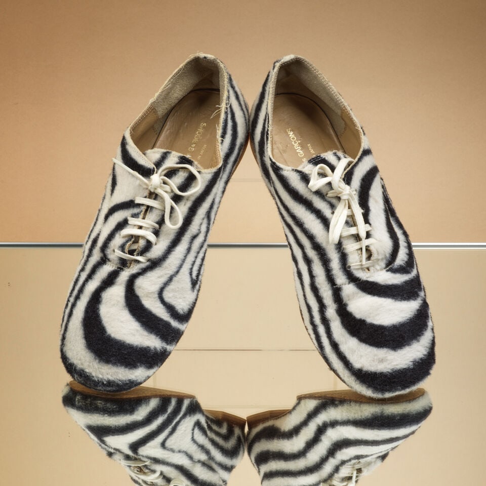 Comme des Garçons, circa 1990. Paire de Derbys façon zèbre. Comme des Garçon... (1 of 1)