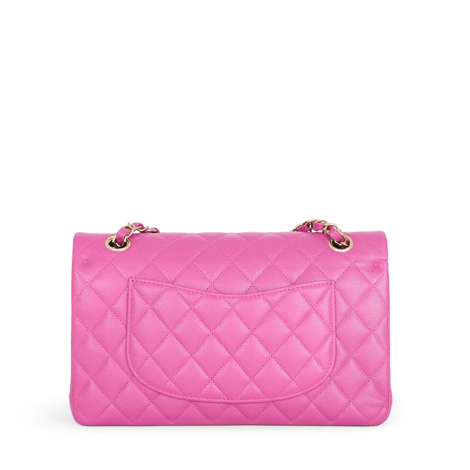 Chanel: a Magenta Caviar Leather Medium Classic Double Flap Bag (includes microchip and dust bag) - 2