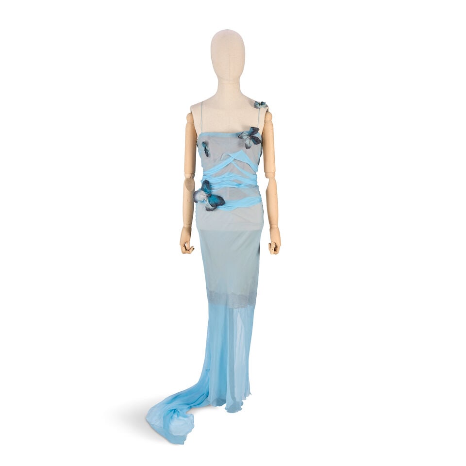 Dolce & Gabbana: an Important Pale Blue Silk Chiffon Butterfly Gown Spring/Summer 1998 Stromboli... (1 of 2)