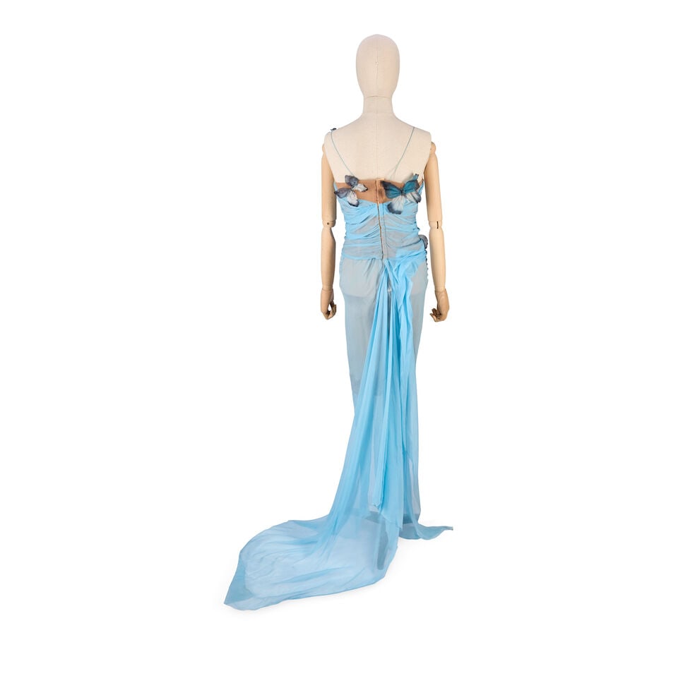 Dolce & Gabbana: an Important Pale Blue Silk Chiffon Butterfly Gown Spring/Summer 1998 Stromboli... - 2