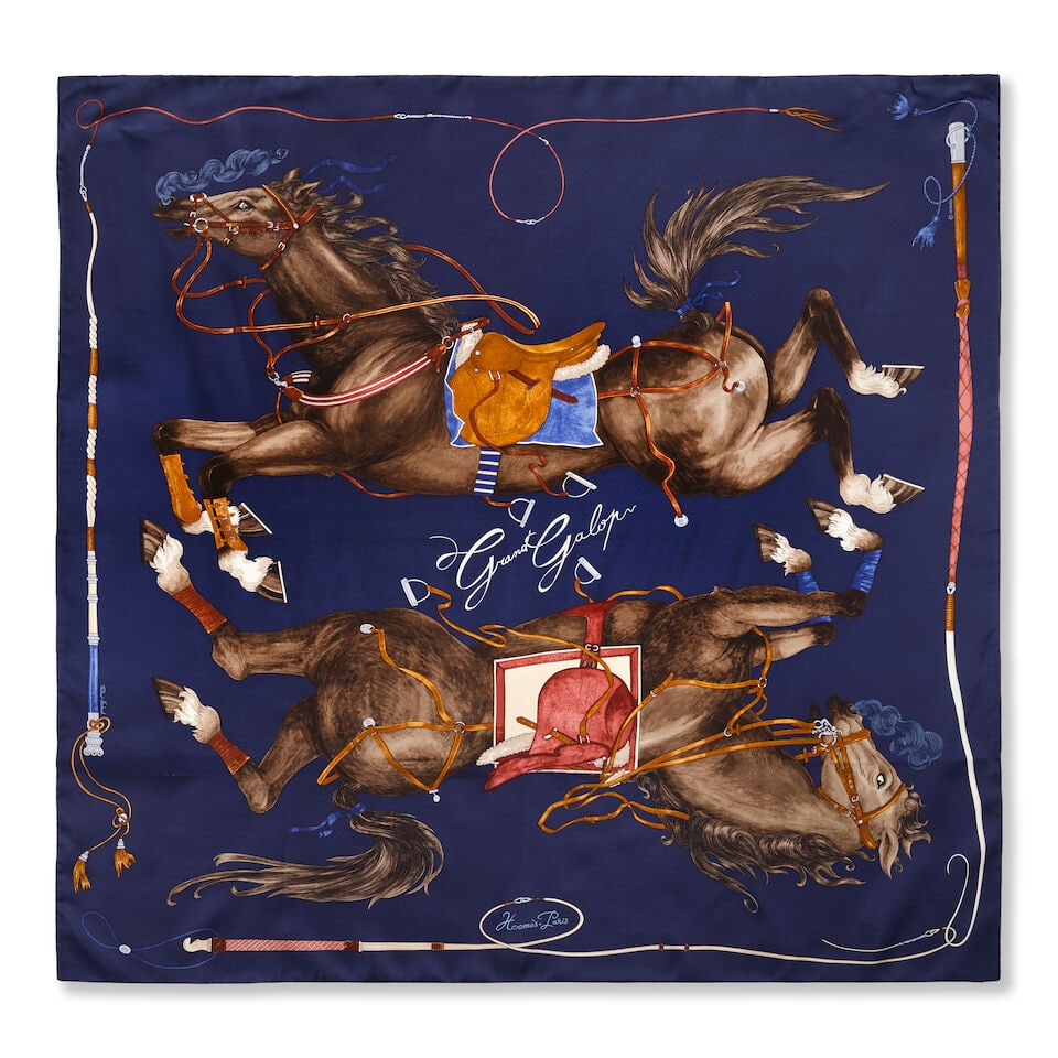 Hermès: a 'Grand Galop' Silk Scarf and a Magnetic Scarf Hanging Kit (Includes boxes) - 2
