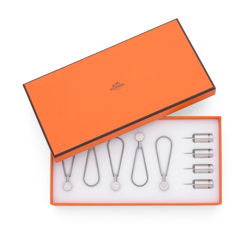 Hermès: a 'Grand Galop' Silk Scarf and a Magnetic Scarf Hanging Kit (Includes boxes) - 3