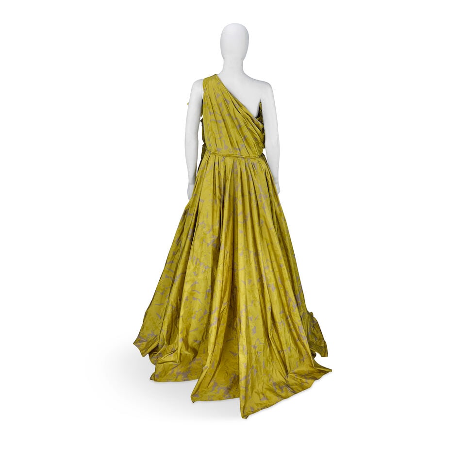 Lanvin: a Chartreuse Asymmetrical Gown Spring 2011 - 2