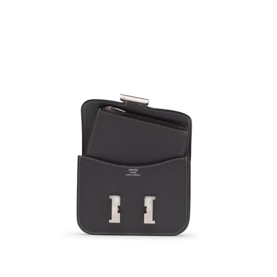 Hermès: a Graphite Epsom Leather Constance Slim Wallet 2024 (includes felt protector, dust ... - 4