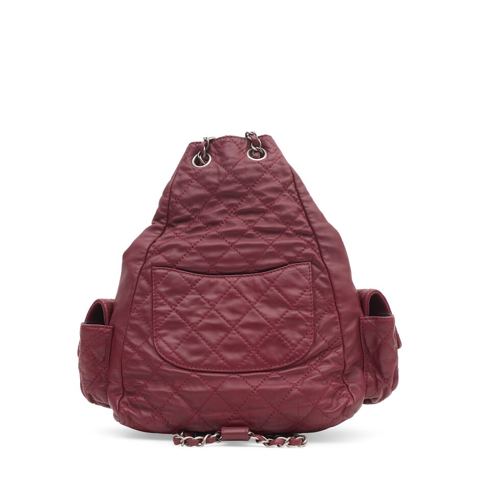 Chanel: a Burgundy Lambskin Backpack 2012-13 (includes serial sticker and dust bag) - 2