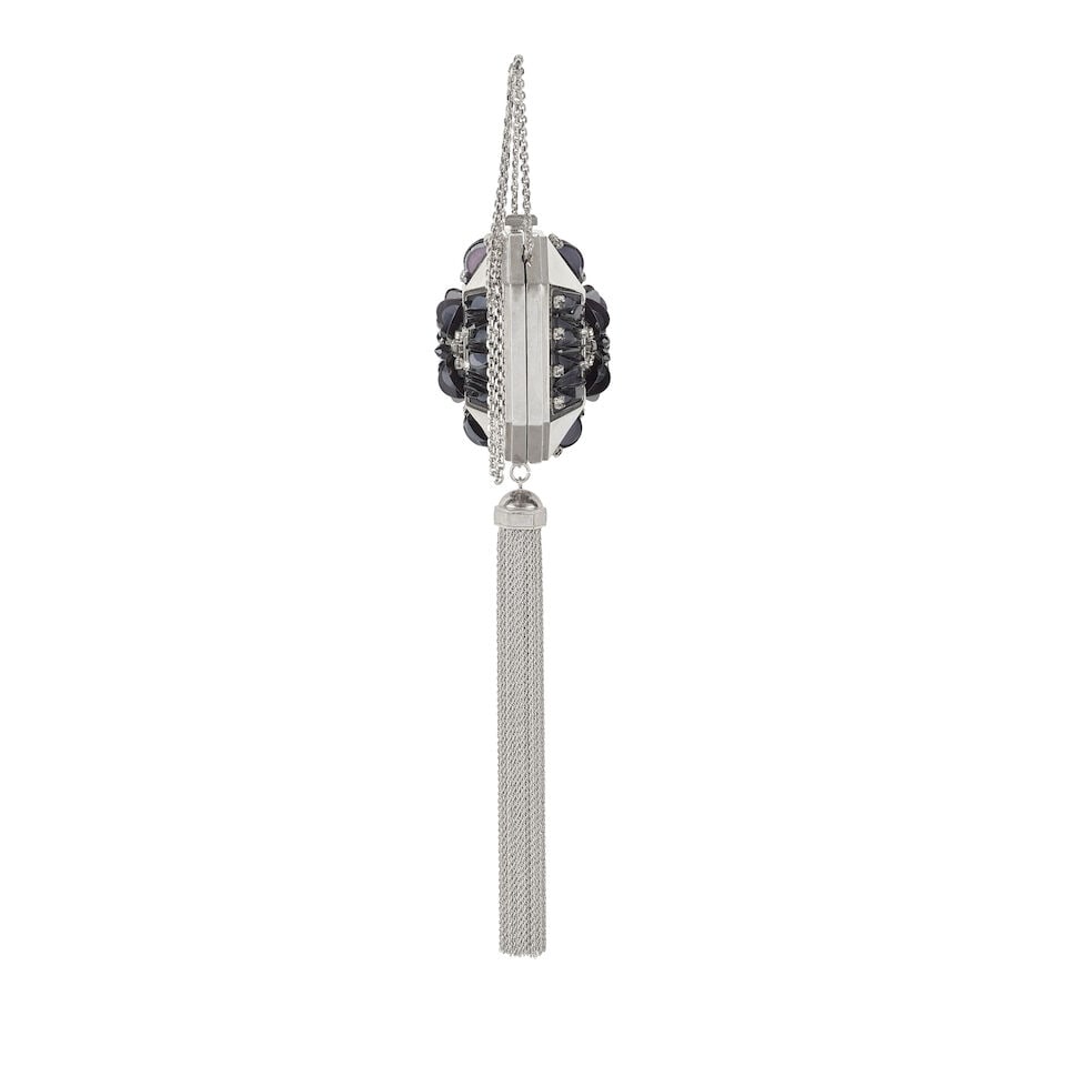 Louis Vuitton: a Black Paillettes and Silver Metal Evening Tassel Minaudière 2013 - 2