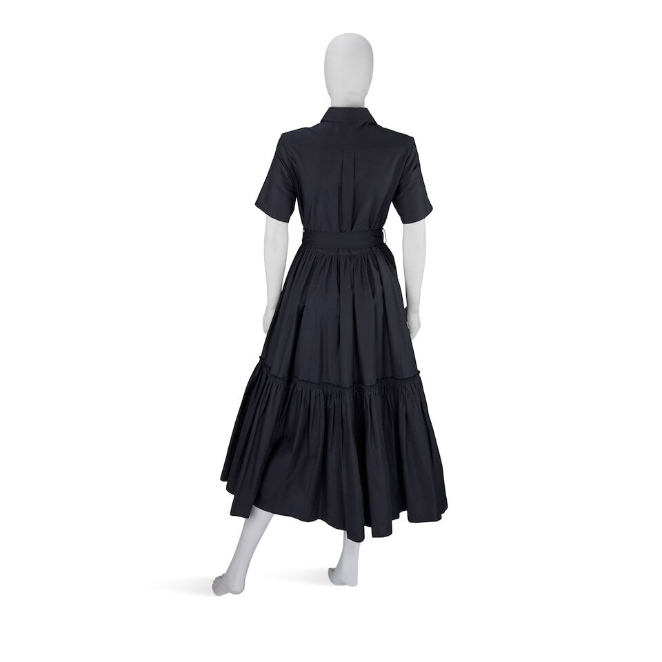 Christian Dior: a Black Cotton Tiered Dress - 2