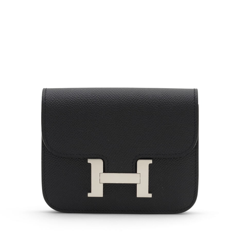 Hermès: a Black Epsom Leather Constance Slim Wallet 2025 (includes felt protector, dust bag... (1 of 5)