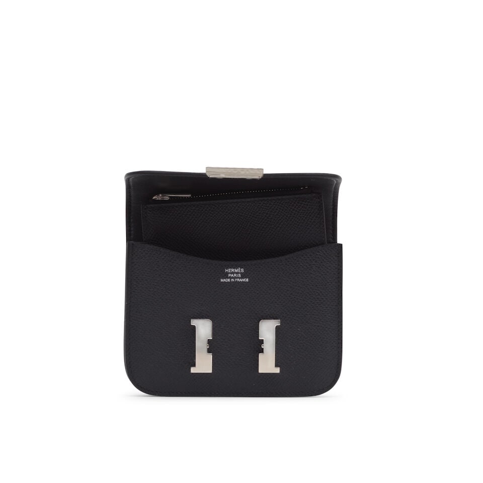 Hermès: a Black Epsom Leather Constance Slim Wallet 2025 (includes felt protector, dust bag... - 2