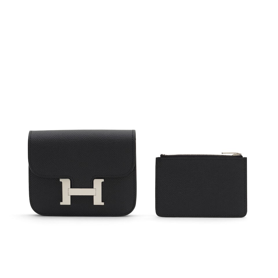 Hermès: a Black Epsom Leather Constance Slim Wallet 2025 (includes felt protector, dust bag... - 4