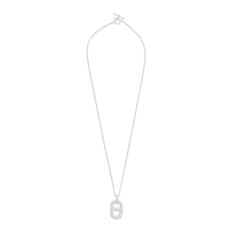 Hermès: a Sterling Silver Chaine d'Ancre Alea II Twisted Pendant Necklace (includes certifi... - 2