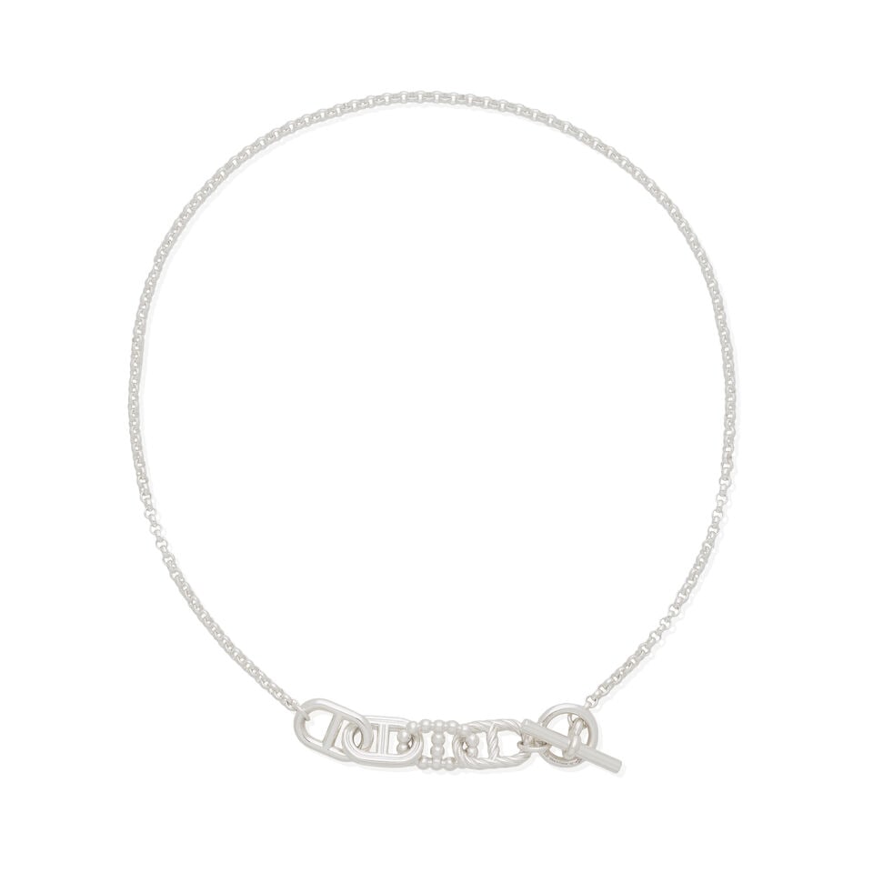 Hermès: a Chaine d'Ancre Alea II Necklace (includes certificate, booklet and box): Hermès: a Chaine d'Ancre Alea II Necklace Small model with stamped Ag925, pendant with Chaine d'Ancre links in four textures Condition Grade A Each link 1.6cm x 1cm, interior circumference