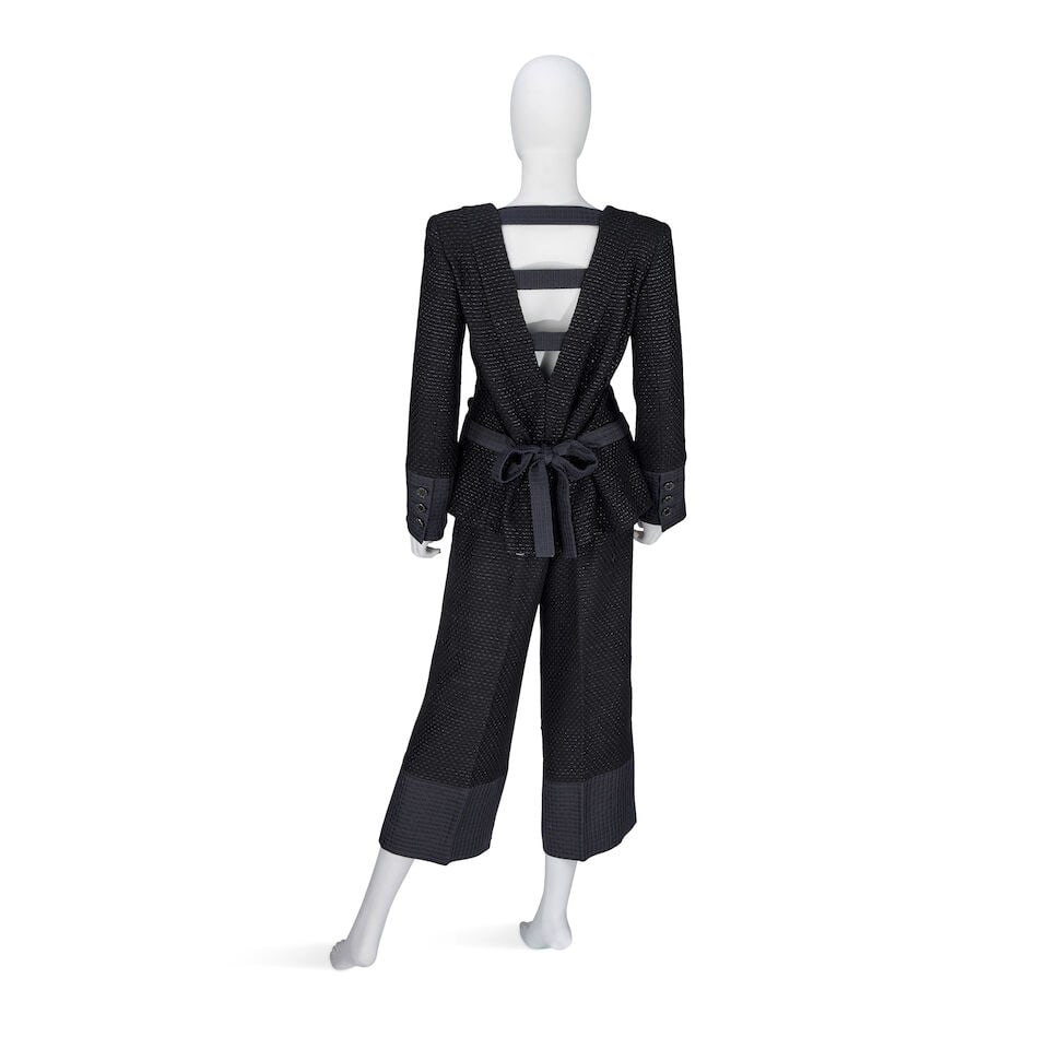 Chanel: a Black Cotton Blend Trouser Suit Paris-Seoul Collection, Cruise 2016, Runway Look 52 - 2