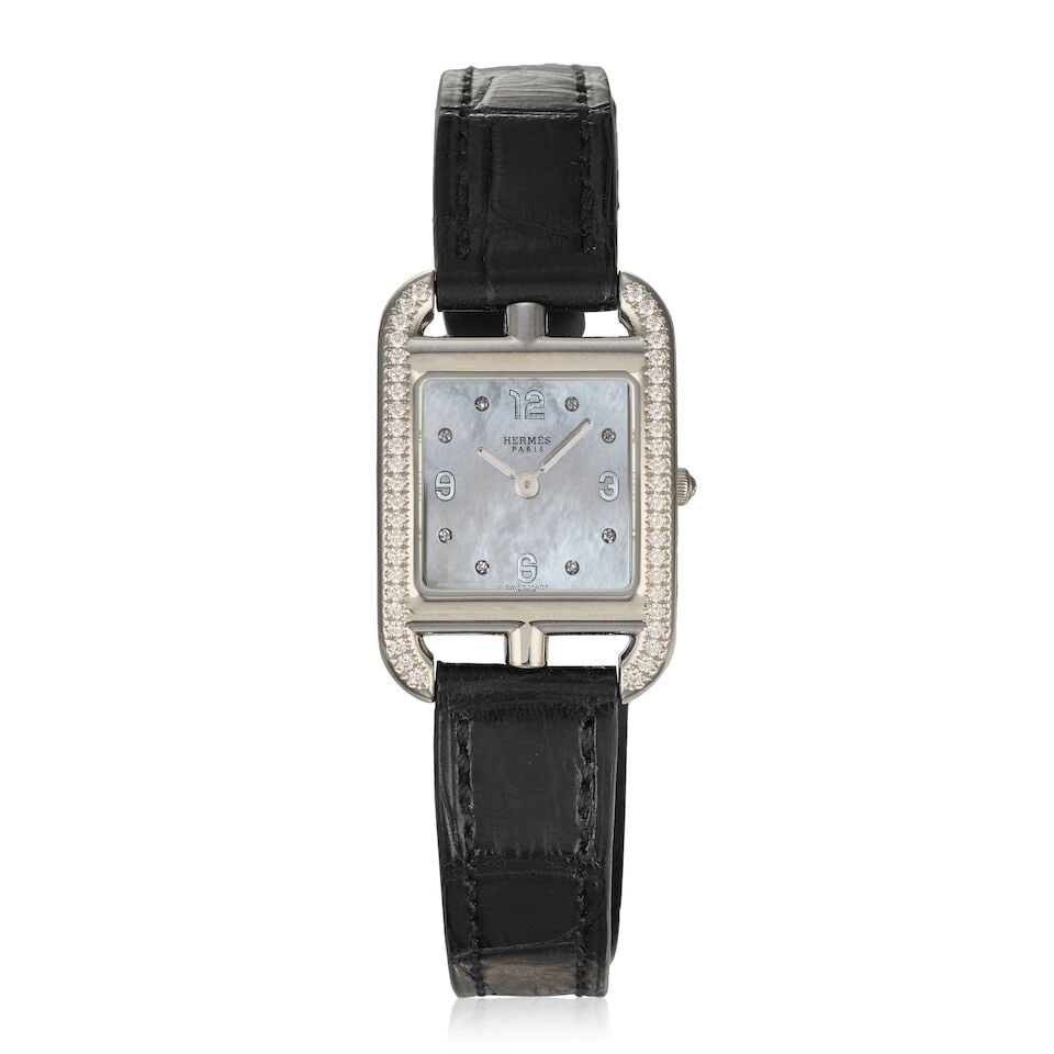 Hermès: a Diamond-Set Stainless Steel Cape Cod Wristwatch Small model (Ref: CC1.232), c.201... (1 of 1)