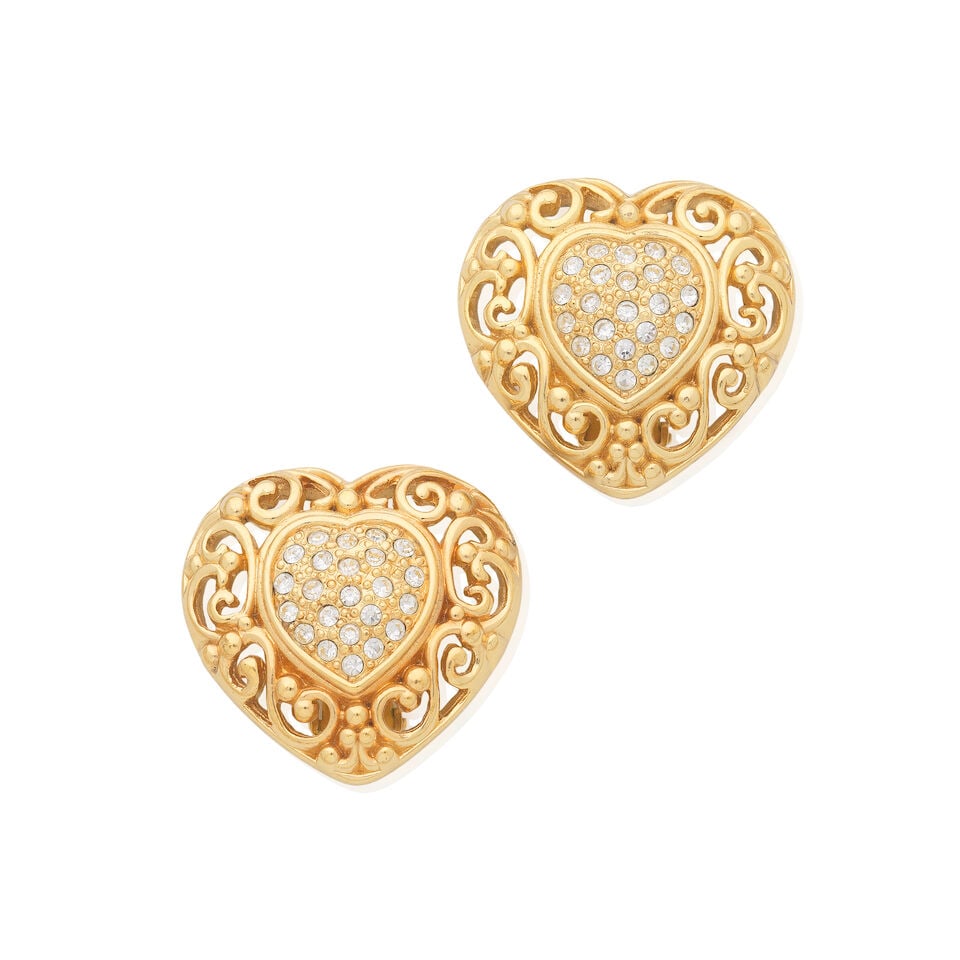 Christian Dior: Two Simulated Pearl Necklaces and a Pair of Ear Clips - 3