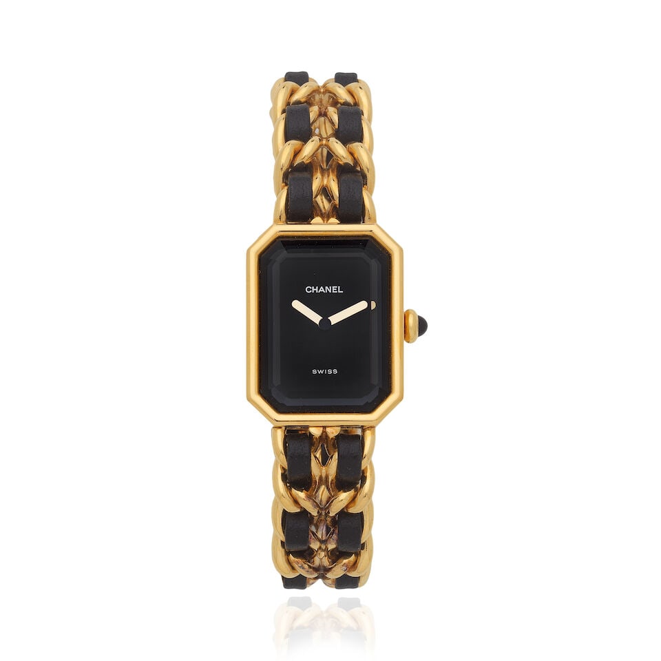 Chanel: a Gold Plated 'Première' Quartz Bracelet Watch 1990s (1 of 2)
