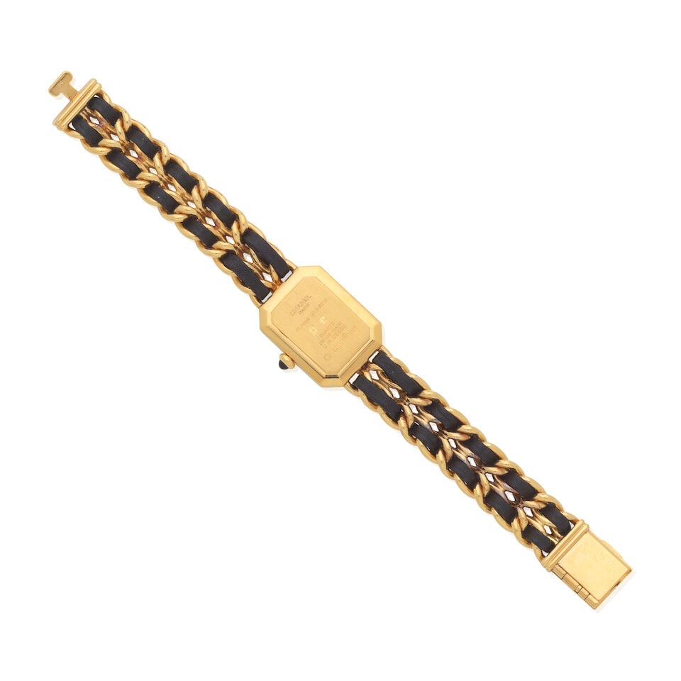 Chanel: a Gold Plated 'Première' Quartz Bracelet Watch 1990s - 2