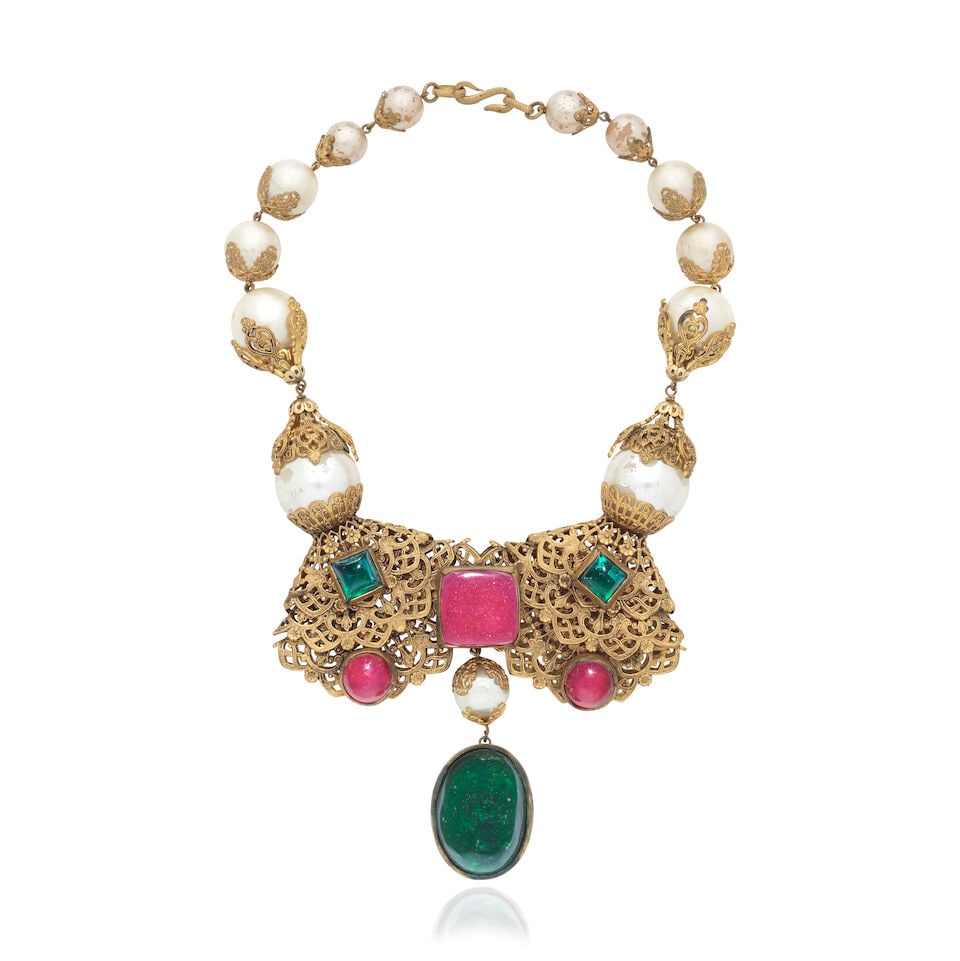 Robert Goossens for Chanel: an Ornate Byzantine Style Gripoix Choker Necklace 1960/70s (includes... (1 of 2)