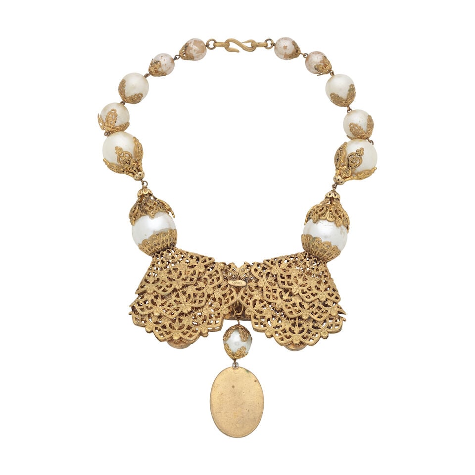 Robert Goossens for Chanel: an Ornate Byzantine Style Gripoix Choker Necklace 1960/70s (includes... - 2