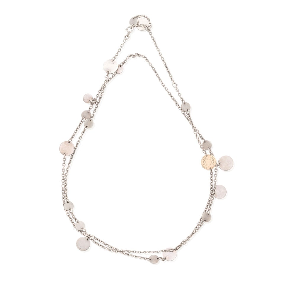 Hermès: a Silver Tone and Rose Gold Confetti Necklace - 3