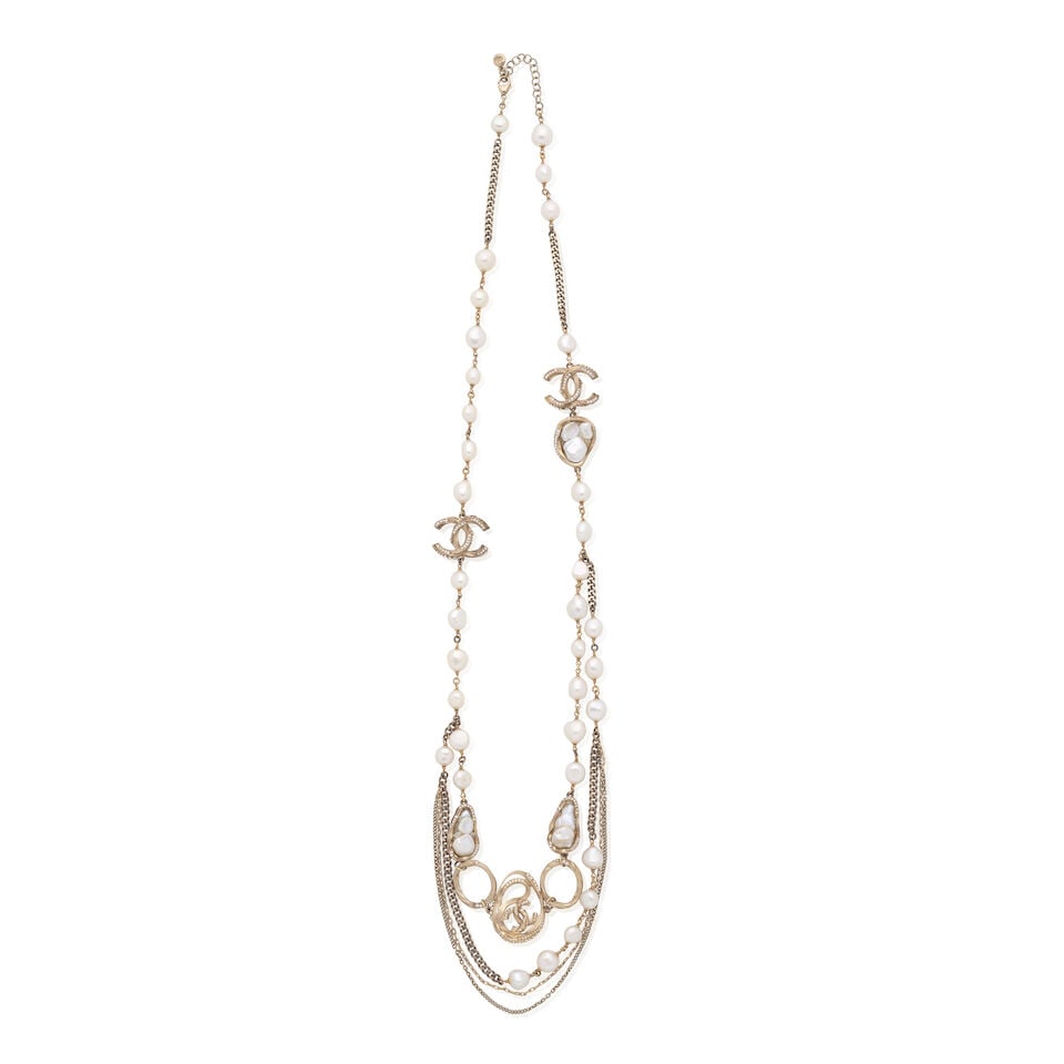 Chanel: a Simulated Baroque Pearl Multi-Strand Necklace 2010s - 2