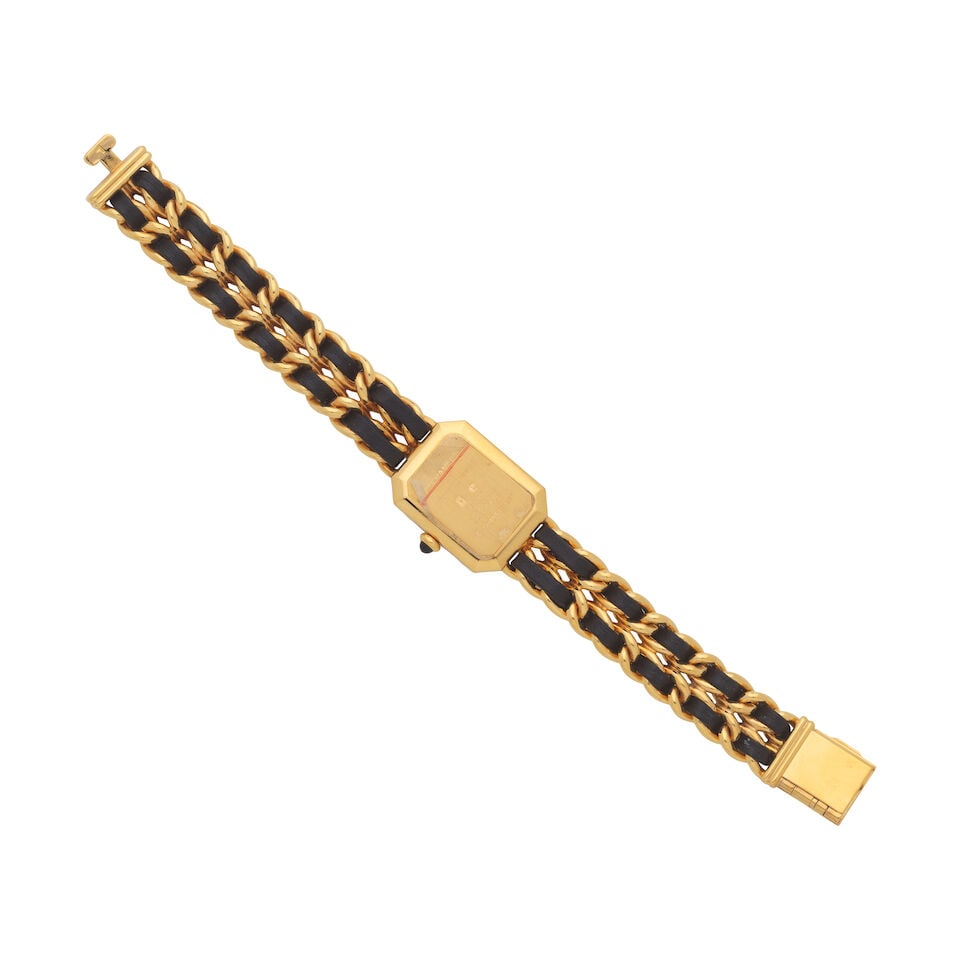 Chanel: a Gold Plated 'Première' Quartz Bracelet Watch 1990s - 2