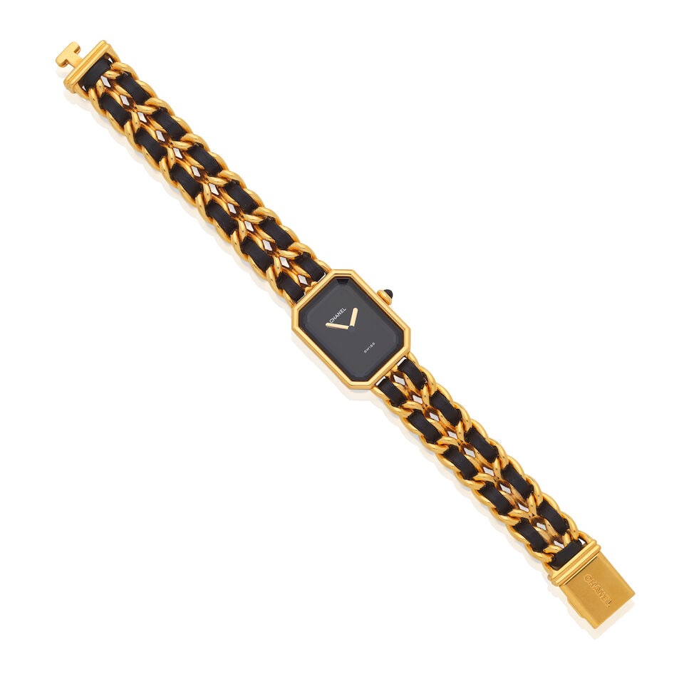Chanel: a Gold Plated 'Première' Quartz Bracelet Watch 1990s - 3