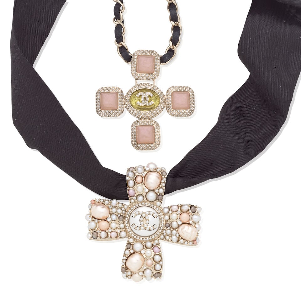 Chanel: Two Cruciform Necklaces Autumn 2020, Runway Looks 5 and 39 (Includes one presentation box) - 3